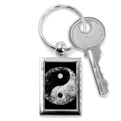Grunge Yin Yang Key Chains (rectangle)  by Valentinaart