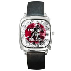 Football Is My Religion Square Metal Watch by Valentinaart
