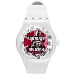 Football Is My Religion Round Plastic Sport Watch (m) by Valentinaart