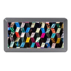 Abstract Multicolor Cubes 3d Quilt Fabric Memory Card Reader (mini) by Sapixe