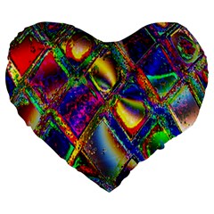 Abstract Digital Art Large 19  Premium Flano Heart Shape Cushions by Sapixe