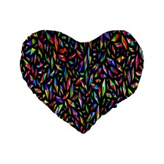 Colorful-25 Standard 16  Premium Flano Heart Shape Cushions by ArtworkByPatrick