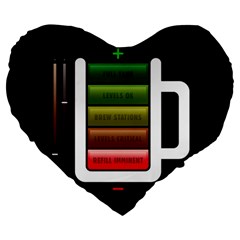 Black Energy Battery Life Large 19  Premium Heart Shape Cushions by Sapixe