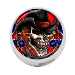 Confederate Flag Usa America United States Csa Civil War Rebel Dixie Military Poster Skull 4-port Usb Hub (two Sides)  by Sapixe