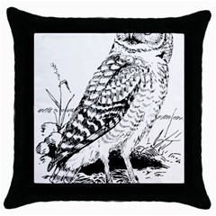 Animal Bird Forest Nature Owl Throw Pillow Case (black) by Nexatart