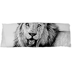 Lion Wildlife Art And Illustration Pencil Body Pillow Case (dakimakura) by Nexatart