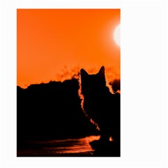 Sunset Cat Shadows Silhouettes Large Garden Flag (two Sides) by Nexatart