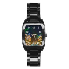 Galaxy Hotel Macau Cotai Laser Beams At Night Stainless Steel Barrel Watch by Sapixe