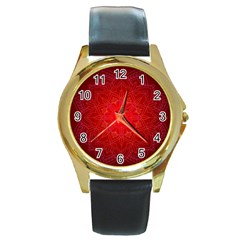 Mandala Ornament Floral Pattern Round Gold Metal Watch by Sapixe