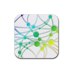 Network Connection Structure Knot Rubber Coaster (square)  by Sapixe
