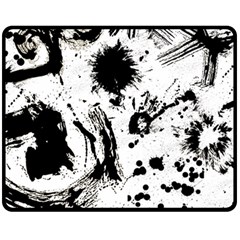Pattern Color Painting Dab Black Fleece Blanket (medium)  by Sapixe