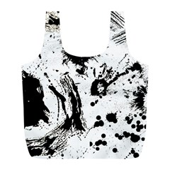 Pattern Color Painting Dab Black Full Print Recycle Bags (l)  by Sapixe