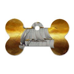 Pirate Ship Dog Tag Bone (two Sides) by Sapixe