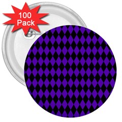Jester Purple 3  Buttons (100 Pack)  by jumpercat