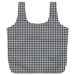 Triangulate Black And White Full Print Recycle Bags (l)  by jumpercat