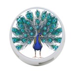 Peacock Bird Peacock Feathers 4-Port USB Hub (Two Sides)  Front
