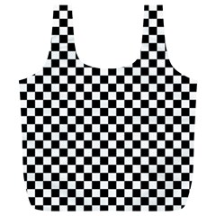 Checker Black And White Full Print Recycle Bags (l)  by jumpercat