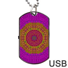 Summer Sun Shine In A Sunshine Mandala Dog Tag Usb Flash (one Side) by pepitasart