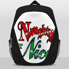 Vintage Christmas Naughty Or Nice Backpack Bag by Sapixe