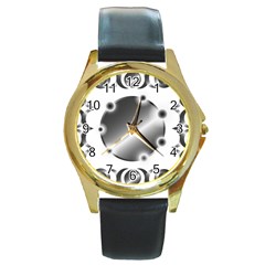 Metal Circle Background Ring Round Gold Metal Watch by Sapixe