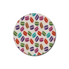Macaron Macaroon Stylized Macaron Rubber Coaster (round)  by Sapixe