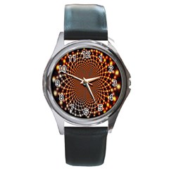 Pattern Texture Star Rings Round Metal Watch by Sapixe