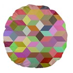 Mosaic Background Cube Pattern Large 18  Premium Flano Round Cushions Front