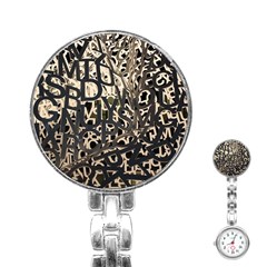 Pattern Design Texture Wallpaper Stainless Steel Nurses Watch by Sapixe