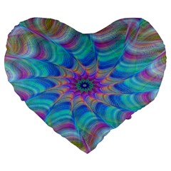 Fractal Curve Decor Twist Twirl Large 19  Premium Flano Heart Shape Cushions by Sapixe