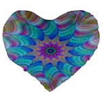Fractal Curve Decor Twist Twirl Large 19  Premium Flano Heart Shape Cushions Back