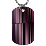 Shades of Pink and Black Striped Pattern Dog Tag (Two Sides) Front