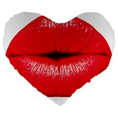 Oooooh Lips Large 19  Premium Heart Shape Cushions by StarvingArtisan