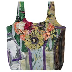 Sunflowers And Lamp Full Print Recycle Bags (l)  by bestdesignintheworld