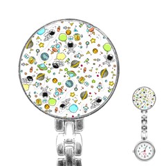 Space Pattern Stainless Steel Nurses Watch by Valentinaart