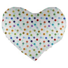Dotted Pattern Background Brown Large 19  Premium Heart Shape Cushions by Modern2018