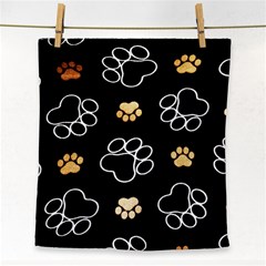 Dog Pawprint Tracks Background Pet Face Towel by Nexatart