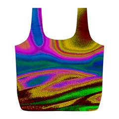 Colorful Waves Full Print Recycle Bags (l)  by LoolyElzayat