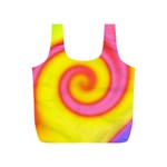 Swirl Yellow Pink Abstract Full Print Recycle Bags (S)  Front