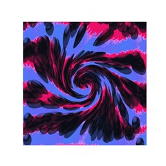 Swirl Black Blue Pink Small Satin Scarf (square)  by BrightVibesDesign