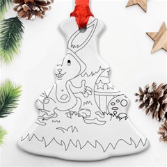 Coloring Picture Easter Easter Bunny Ornament (christmas Tree)  by Sapixe