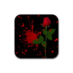 Background Texture Stain Rubber Square Coaster (4 Pack)  by Sapixe