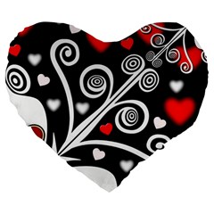 Ornament Background Large 19  Premium Flano Heart Shape Cushions by Sapixe