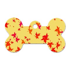 Leaves Autumn Maple Drop Listopad Dog Tag Bone (one Side) by Sapixe