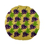Grapes Background Sheet Leaves Standard 15  Premium Flano Round Cushions Back