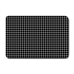 Black And White Optical Illusion Dots And Lines Small Doormat  by PodArtist