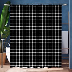 Black And White Optical Illusion Dots And Lines Shower Curtain 60  X 72  (medium)  by PodArtist