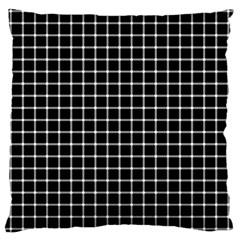 Black And White Optical Illusion Dots And Lines Large Cushion Case (one Side) by PodArtist