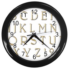 Letters Gold Classic Alphabet Wall Clocks (black) by Sapixe