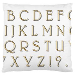 Letters Gold Classic Alphabet Large Flano Cushion Case (one Side) by Sapixe
