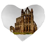 Ruin Monastery Abbey Gothic Whitby Large 19  Premium Flano Heart Shape Cushions Back